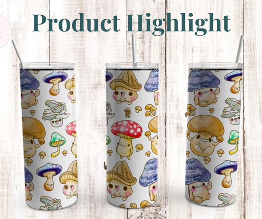 This Week's Product Highlight....Mushroom Design Skinny Tumbler!