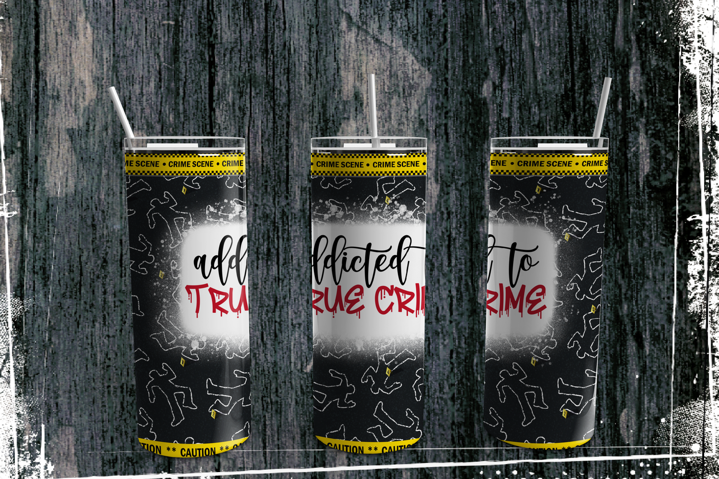 Addicted to True Crime 20oz Skinny Stainless Tumbler