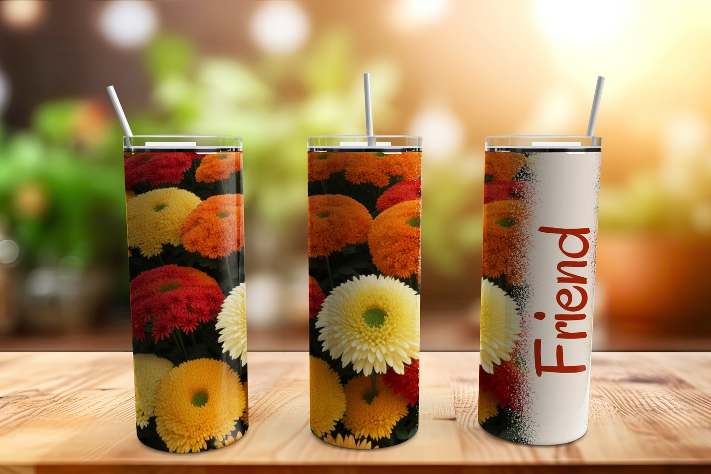 Friend with Mums 20oz Skinny Stainless Tumbler