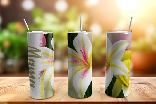 Mama with Lily 20oz Skinny Stainless Tumbler