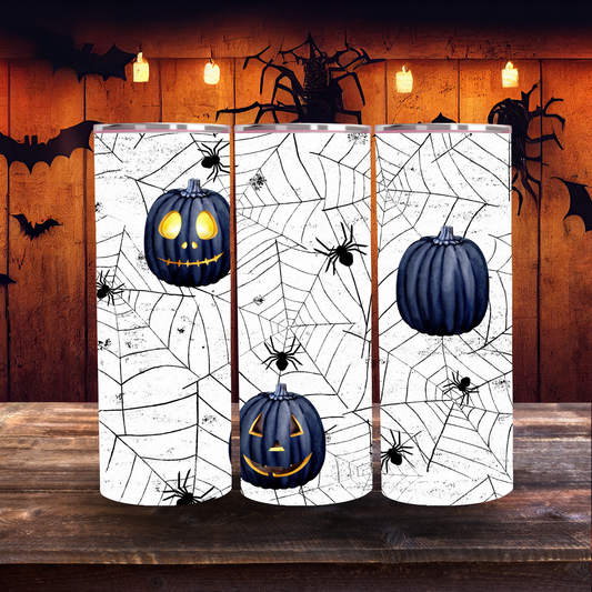 Pumpkins and Spider Webs 20oz Skinny Stainless Tumbler