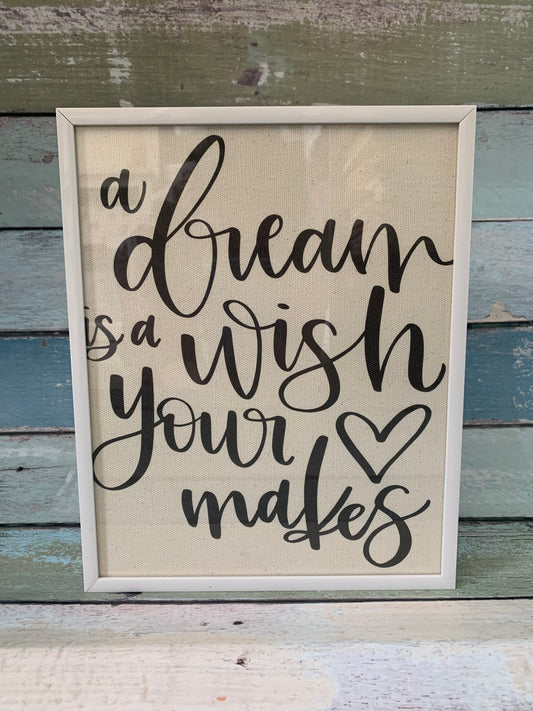 A Dream Is A Wish 8x10 Framed Canvas Print