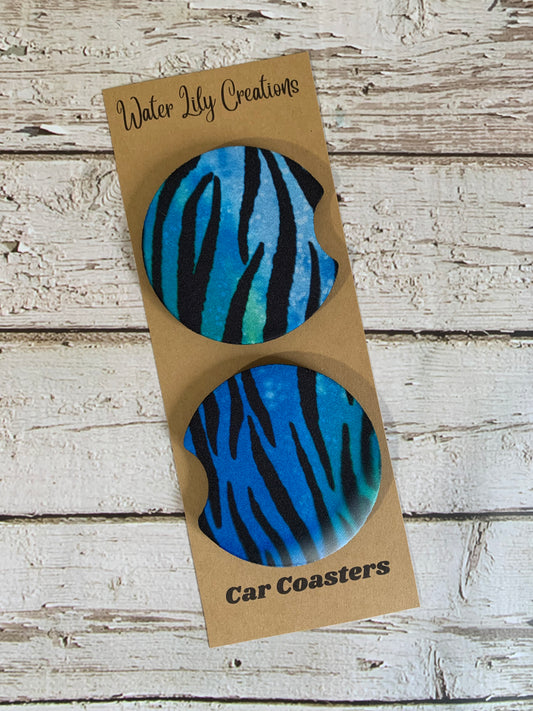 Zebra Print Neoprene Car Coasters